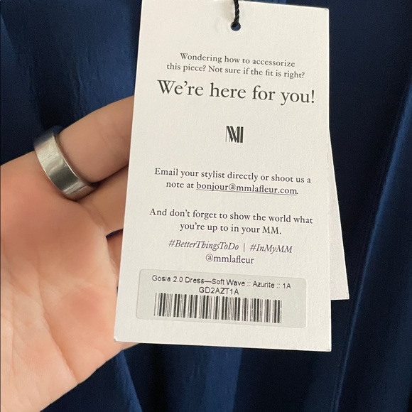 MM Lafleur Gosia 2.0 Dress Women’s Size 1X Wrap Work Pockets Azurite Blue NWT - Picture 10 of 13